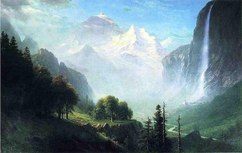 Albert Bierstadt Staubbach Falls, Near Lauterbrunnen, Switzerland oil painting image